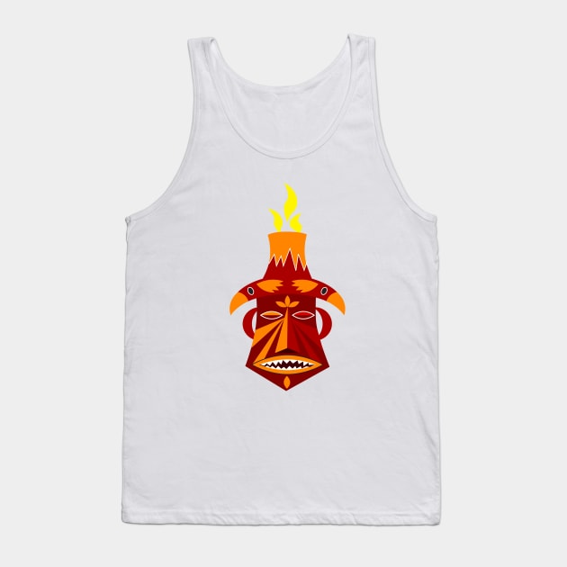 Pele Tiki God Tank Top by Charlie Adam Design Shop